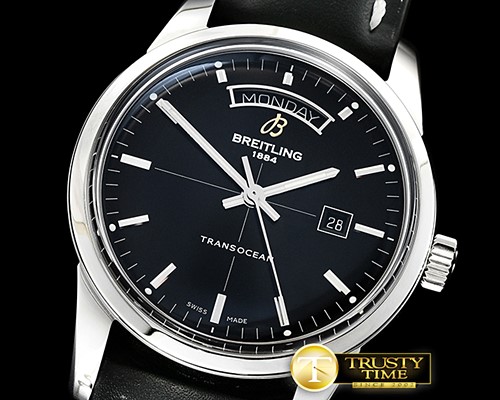 브라이틀링 Transocean Day Date SS/LE Black V7F Asia 2824 -BSW0374C