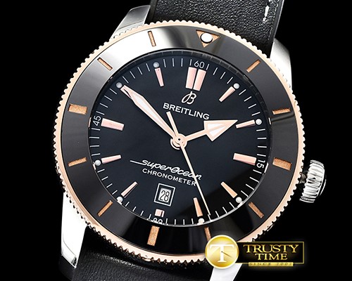 브라이틀링 Superocean II 44mm Cer RG/SS/LE/RU Black/Stk ANF A2824 -BSW0378