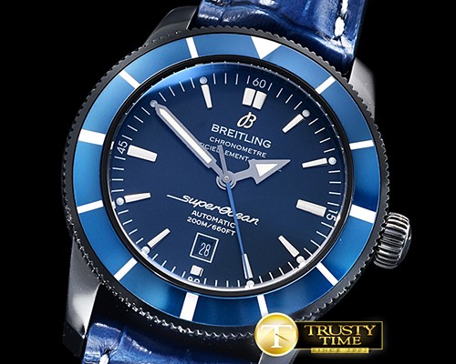 브라이틀링 SuperOcean Heritage II 46mm DLC/LE Blue ANF Asia 2824 -BSW0382
