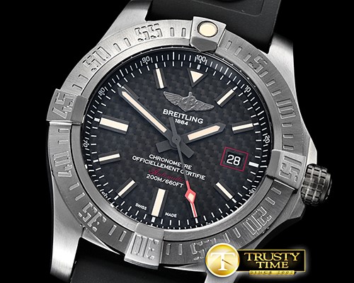브라이틀링 Avenger BlackBird 44mm DLC/TI/RU Blk CF ANF A2824 -BSW0383B