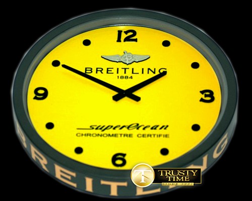 브라이틀링 Dealer Clock SuperOcean Style PVD/Ylw Swiss Quartz -BSWCLK004