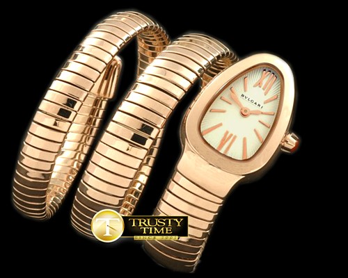 불가리 Serpenti Snake RG White Swiss Quartz -BVG0054A