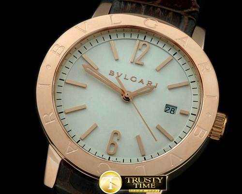불가리 Bvlgari Bvlgari Auto RG/LE White Jap Miyota 9015 -BVG0057A