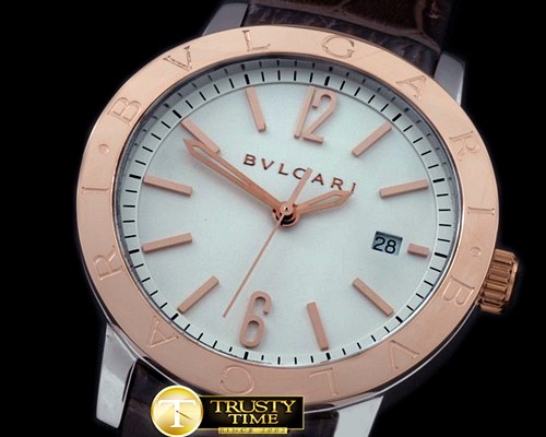불가리 Bvlgari Bvlgari Auto SS/RG/LE White Jap Miyota 9015 -BVG0058A