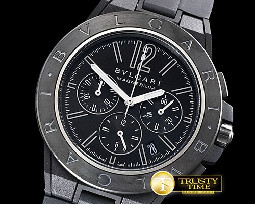 불가리 Diagono Magnesium Chrono PVD/MG/RU Black VK Qtz -BVG0063B