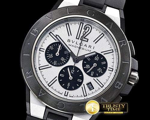 불가리 Diagono Magnesium Chrono PVD/MG/RU White VK Qtz -BVG0063C