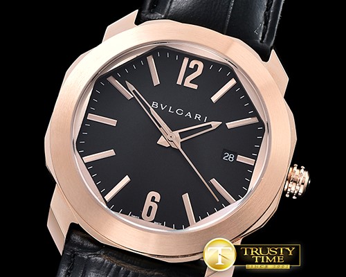 불가리 Octo Solotempo Automatic RG/LE Black Asia 23J Mod -BVG0064A