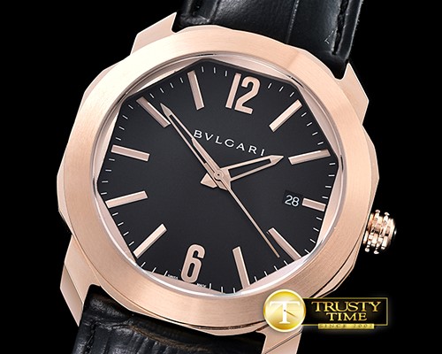 불가리 Octo Solotempo Automatic RG/LE Black Asia 23J Mod -BVG0068A