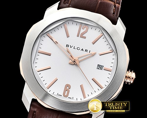불가리 Octo Solotempo Automatic RG/SS/LE White Asia 23J Mod -BVG0069B