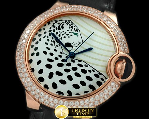 까르띠에 Ballon Bleu de Cartier Mid Porcelain RG/LE Panther -CAR0223A