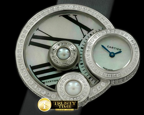 까르띠에 Perle De Cartier SS/ST/Diam White Swiss Quartz -CAR0226A