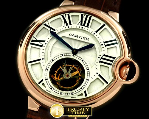 까르띠에 Ballon de Cartier XL Tourbillon RG/LE White FTour -CAR0233A