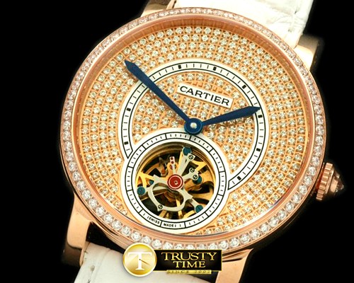 까르띠에 Ronde de Cartier Tourbillon RG/LE Rose Gold Asian 281 -CAR0240A
