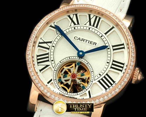 까르띠에 Ronde de Cartier Tourbillon RG/LE White Asian 2813 -CAR0240C