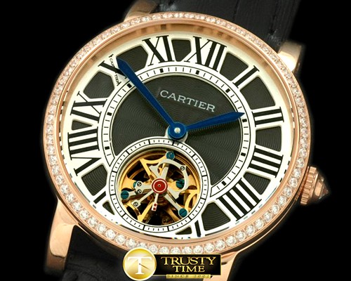 까르띠에 Ronde de Cartier Tourbillon RG/LE Black Asian 2813 -CAR0240D