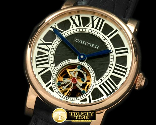 까르띠에 Ronde de Cartier Tourbillon RG/LE Black Asian 2813 -CAR0240E