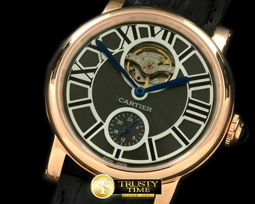 까르띠에 Ronde De Cartier Tourbillon RG/LE Black Asian 2813 -CAR0242A