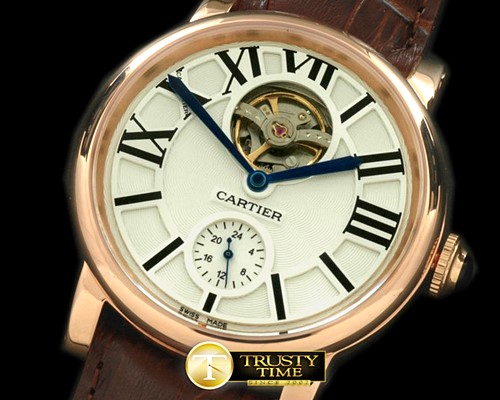 까르띠에 Ronde De Cartier Tourbillon RG/LE White Asian 2813 -CAR0242B