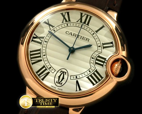 까르띠에 Ballon De Cartier Mid SS/SS White Swiss Eta 2671 -CAR0264