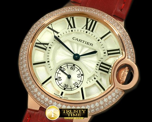 까르띠에 Ballon Bleu de Cartier Ladies RG/LE White Swiss Qtz -CAR0280A