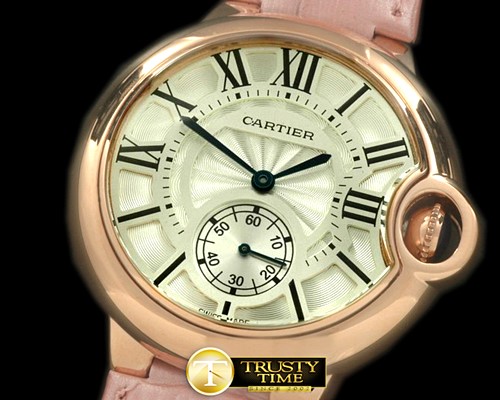 까르띠에 Ballon Bleu de Cartier Ladies RG/LE White Swiss Qtz -CAR0280B