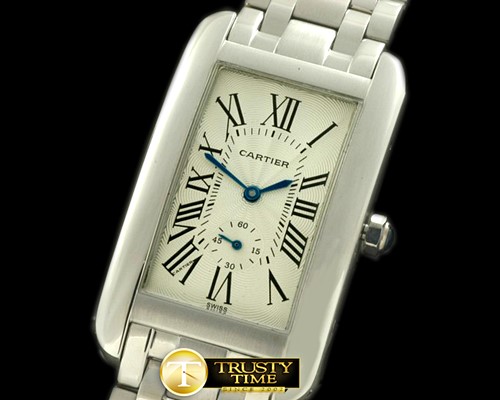 까르띠에 Tank Amercian SS/SS White Jap Quartz -CAR0284