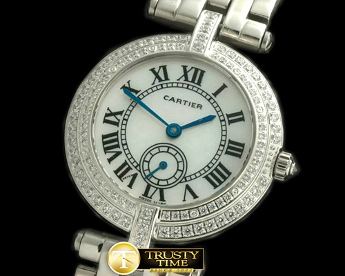 까르띠에 Must De Cartier Ronde SS/SS/Diam White Jap Quartz -CAR0288B