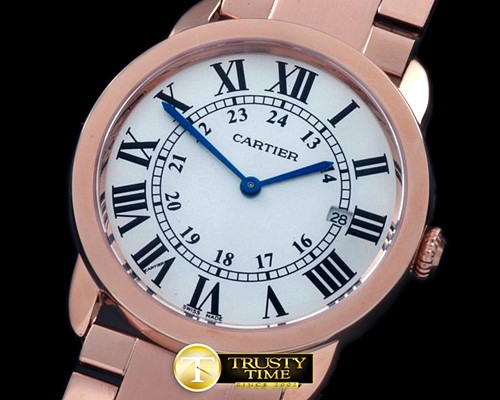 까르띠에 Ronde De Cartier Solo Mid RG/RG White Swiss Quartz -CAR0304A