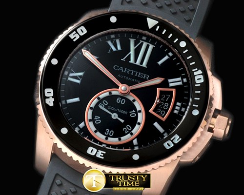 까르띠에 Calibre de Cartier Diver RG/RU Black -CAR0307A