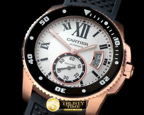 까르띠에 Calibre de Cartier Diver RG/RU White -CAR0310A