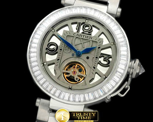 까르띠에 Pasha Tourbillon 32mm SS/SS White Miyota 9015 -CAR0312C