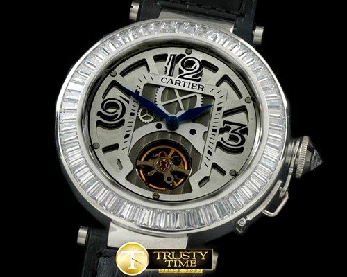 까르띠에 Pasha Tourbillon 32mm SS/LE White Miyota 9015 -CAR0313B