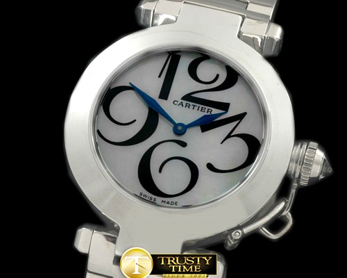 까르띠에 Pasha Ladies SS/SS White Swiss Ronde Quartz -CAR0314B
