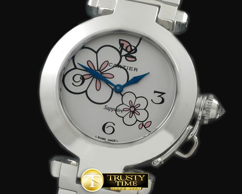 까르띠에 Pasha Ladies SS/SS White Swiss Ronde Quartz -CAR0314D