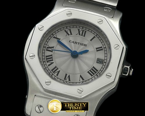 까르띠에 Ladies Original Santos SS/SS White Swiss Quartz -CAR0315B