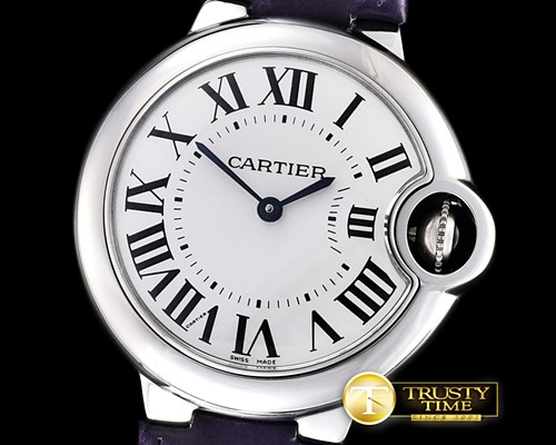 까르띠에 Ballon De Cartier Ladies SS/LE White Roman V6F Ronda -CAR0338A