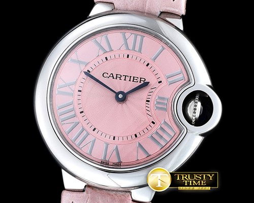 까르띠에 Ballon De Cartier Ladies SS/LE Pink Roman V6F Ronda Q -CAR0338B