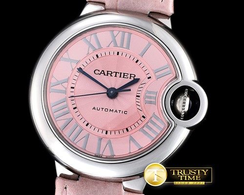 까르띠에 Ballon De Cartier Ladies SS/LE Pink Roman V6F Jap M9 -CAR0339F