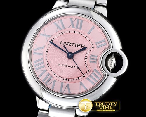 까르띠에 Ballon De Cartier Ladies SS/SS Pink Roman V6F Jap M9 -CAR0340B