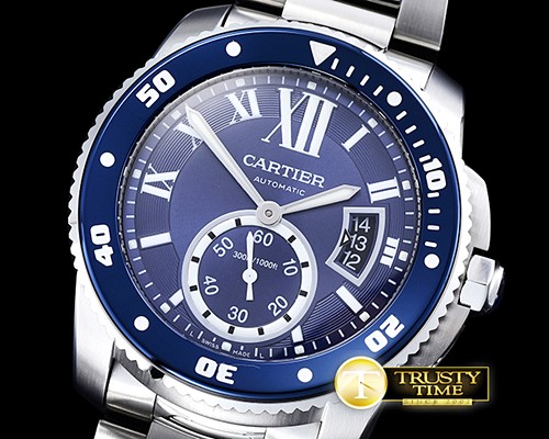 까르띠에 Cartier De Calibre Diver Bleu SS/SS Blue MY8205 -CAR0359A