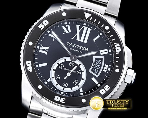 까르띠에 Cartier De Calibre Diver SS/SS Black MY8205 -CAR0359B