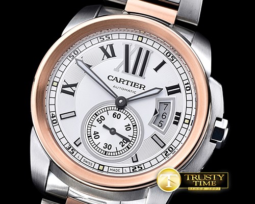 까르띠에 Cartier De Calibre RG/SS White JF Miyota 8205 -CAR0364A