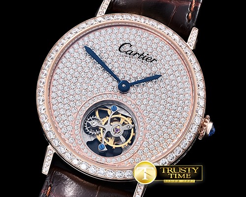 까르띠에 Ronde De Cartier Diamonds RG/LE Tourbillon HW -CAR0372B