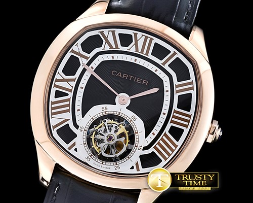 까르띠에 Drive De Cartier Tourbillon RG/LE Black Tourbillon -CAR0376A