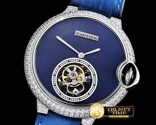 까르띠에 Balon Bleu De Cartier Tourbillon SS/LE Blue Tourb -CAR0377B