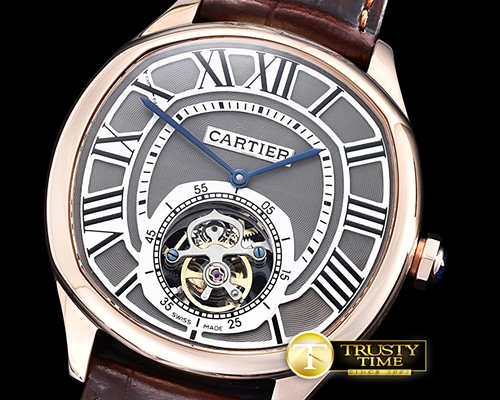 까르띠에 Drive De Cartier Tourbillon RG/LE Grey Tourbillon -CAR0379A