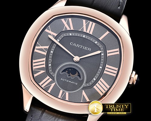 까르띠에 Drive De Cartier MoonPhase RG/LE Black Jap Qtz -CAR0380A