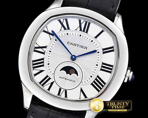 까르띠에 Drive De Cartier MoonPhase SS/LE White Jap Qtz -CAR0380B