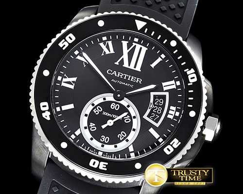 까르띠에 Calibre de Cartier DLC/RU Black JJF 1:1 Asia 23J Mod -CAR0382A