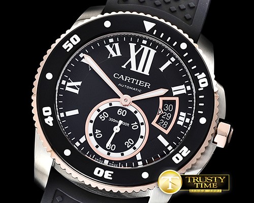까르띠에 Calibre de Cartier RG/SS/RU Blk JJF 1:1 Asia 23J Mod -CAR0383B